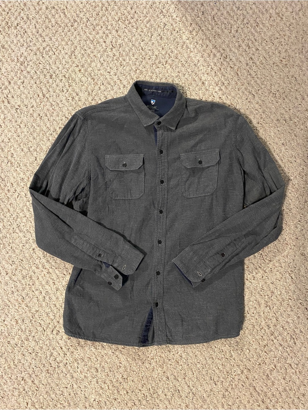 Kuhl Men’s Dark Gray Button-Down Casual Shirt (Fits like a Medium)